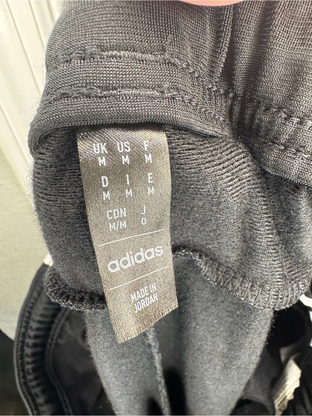 adidas Black Jogger Pants with White Triple Stripes, Size M